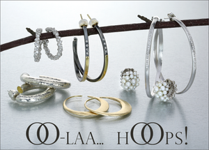 hoops, hoop earrings, designer hoops, paul morelli hoops, nicole landaw hoops, kate maller hoops, diamond hoops, handcrafted diamond hoops, everyday earrings, everyday hoops, 18k hoops, sterling silver hoops
