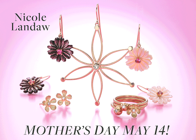 mothers day jewelry, gifts for moms, john iversen jewelry, nicole landaw jewelry, annette ferdinandsen jewelry, flower earrings, flower jewelry 