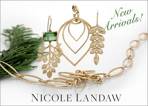 nicole landaw jewelry, nicole landaw earrings, nicole landaw necklaces, 14k yellow gold jewelry, drop earrings, diamond tennis bracelet, delicate gold jewelry 