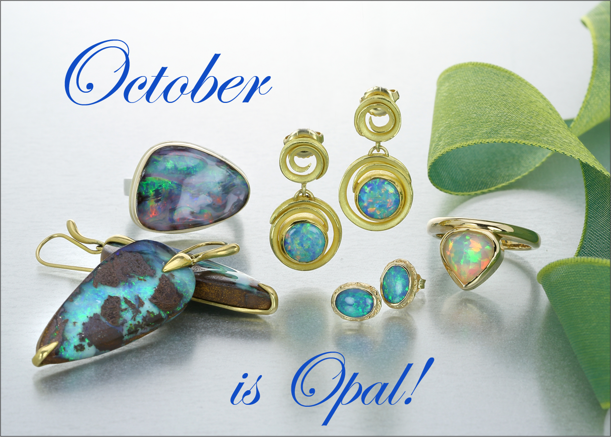 october birthstone jewelry, opal jewelry, opal earrings, opal rings, opal studs, opal necklaces, blue opal jewelry, ethiopian opal jewelry, australian opal jewelry
