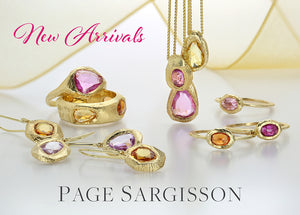 page sargisson jewelry, page sargisson rings, page sargisson necklace, page sargisson earrings, sapphire earrings, sapphire ring, sapphire necklace, pink sapphire ring, pink sapphire earrings, yellow sapphire necklace