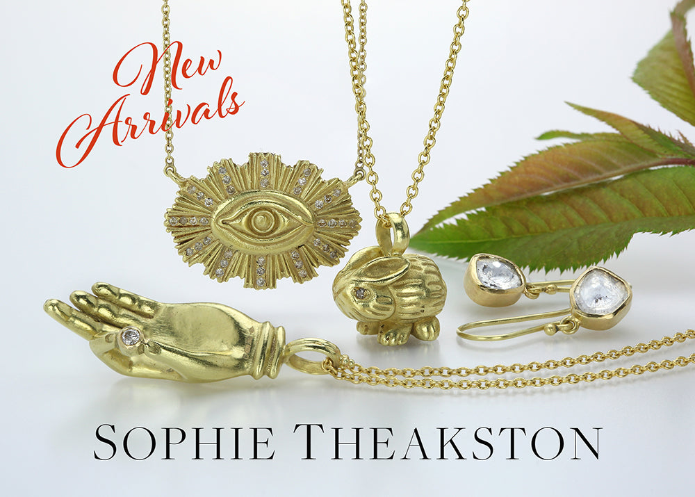 sophie theakston jewelry, sophie theakston necklace, sophie theakston earrings, sophie theakston ring, sophie theakston ring, gold jewelry, 18k yellow gold jewelry, 18k yellow gold necklace