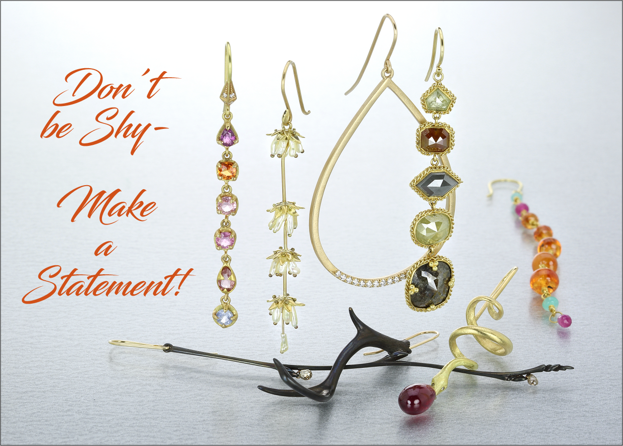 statement earrings, drop earrings, 18k yellow gold earrings, dramatic earrings, unique earrings, handcrafted earrings, antler earrings, snake earrings, gabriella kiss earrings, amali earrings, nicole landaw earrings, mallary marks earrings