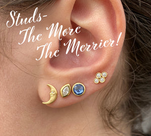 studs, stud earrings, gemstone studs, gold studs, diamond studs, designer studs, designer jewelry boston, fine jewelry boston, unique stud earrings
