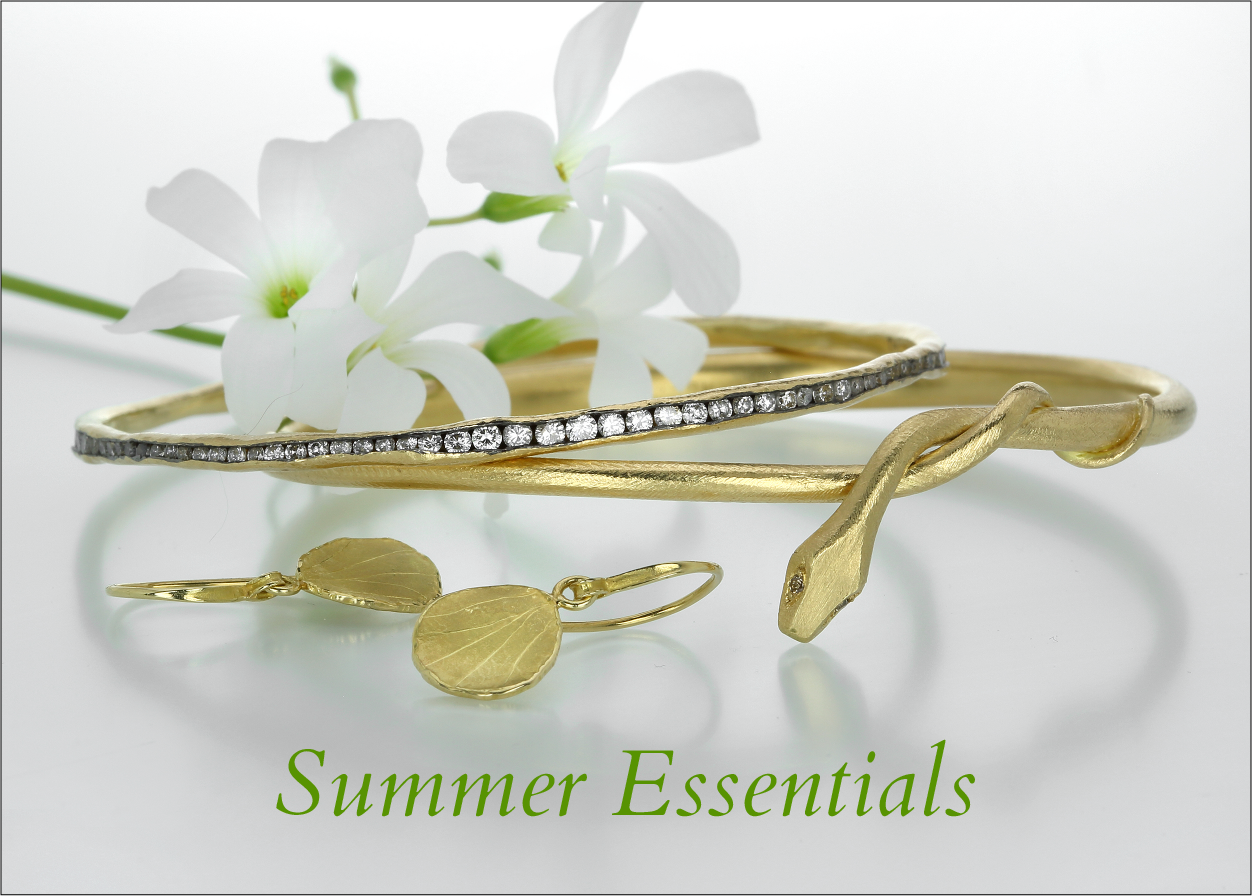 gabriella kiss jewelry, todd pownell jewelry, barbara heinrich jewelry, gold earrings, gold bangles, gold hoops, diamond studs