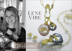 lene vibe jewelry, lene vibe earrings, lene vibe chains, lene vibe pearls, unique pearl jewelry, unusual pearl jewelry, pearl with flowers, handcrafted pearl jewelry