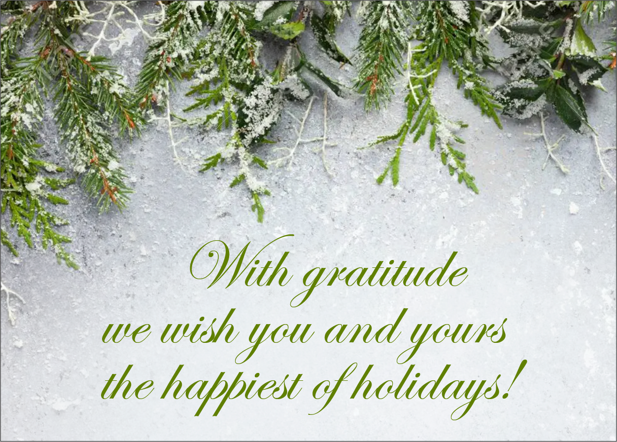 Happy Holidays & Thank YOU!