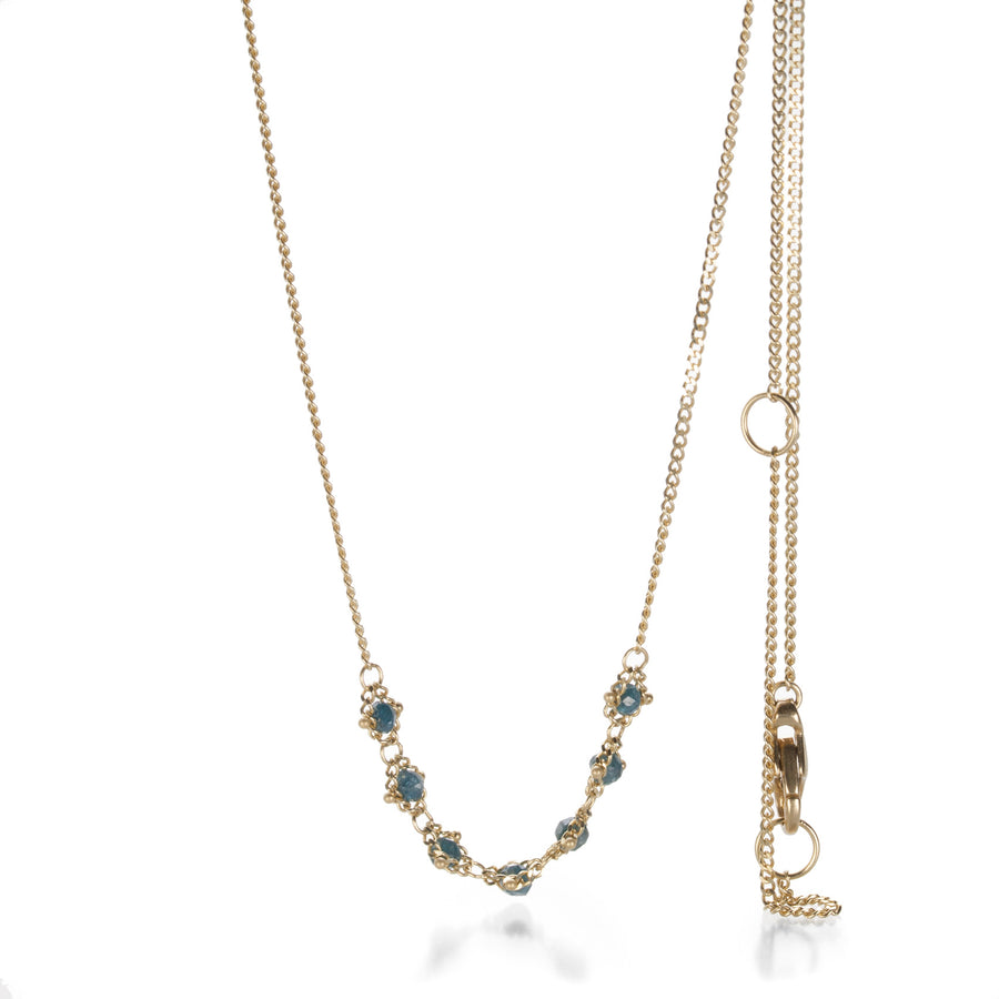Amali Blue Diamond Textile Bar Station Necklace  | Quadrum Gallery