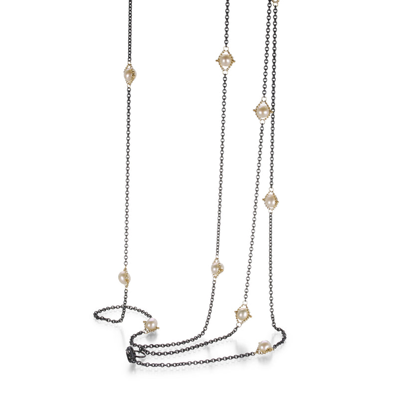 Amali White Pearl Station Necklace | Quadrum Gallery