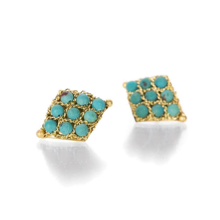 Amali Turquoise Textile Studs | Quadrum Gallery