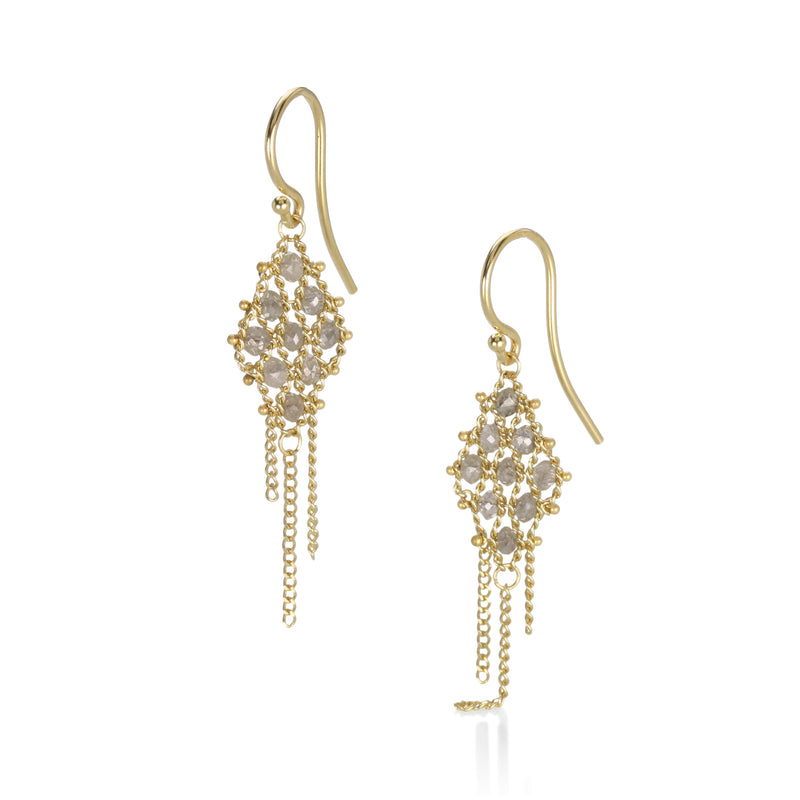 Amali Small Gray Diamond Textile Earrings | Quadrum Gallery