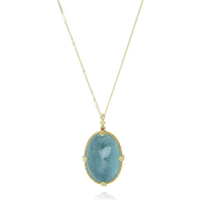 Amali Faceted Oval Aquamarine Pendant Necklace | Quadrum Gallery