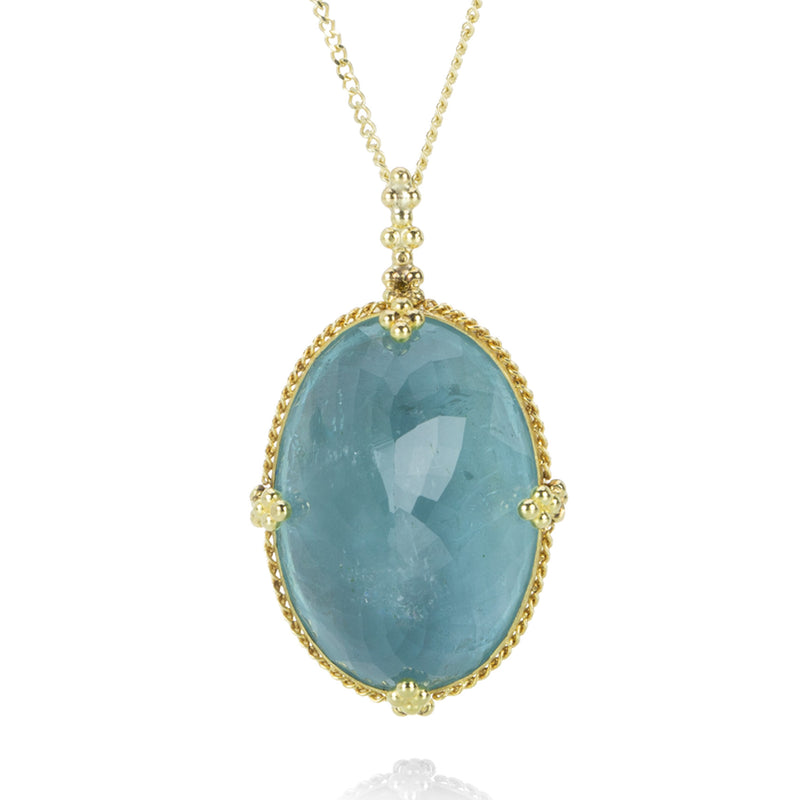 Amali Faceted Oval Aquamarine Pendant Necklace | Quadrum Gallery