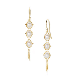 Amali Small Pearl Textile Drop Earrings | Quadrum Gallery