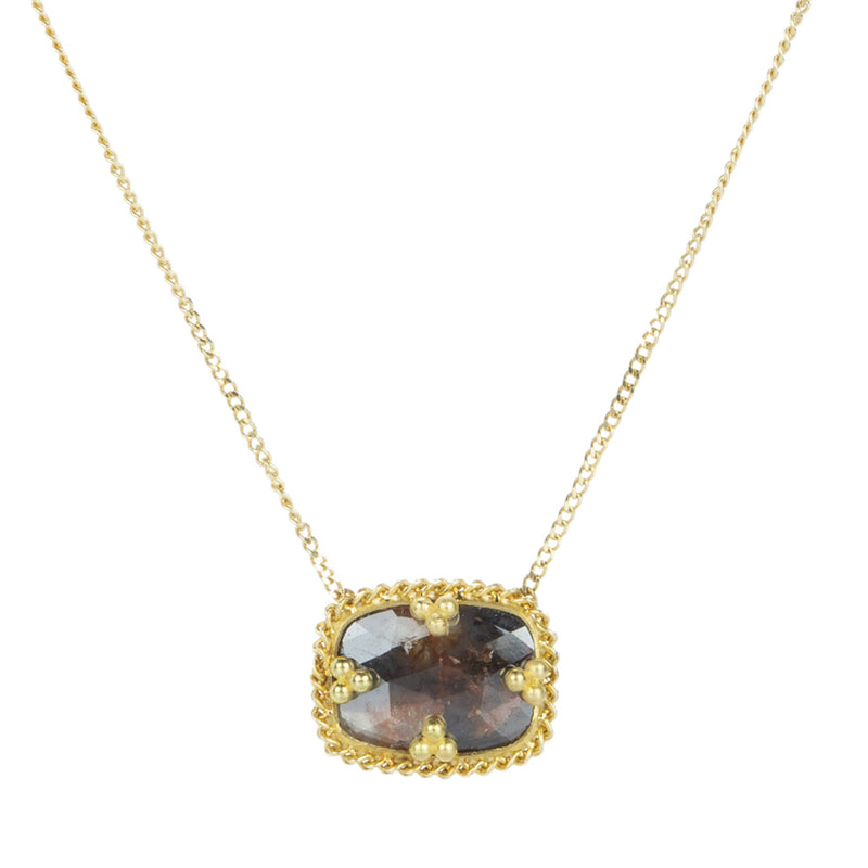 Amali Rectangular Brown Diamond Pendant Necklace | Quadrum Gallery