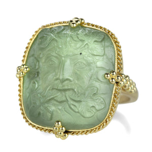 Amali 18k Carved Green Man Beryl Ring | Quadrum Gallery