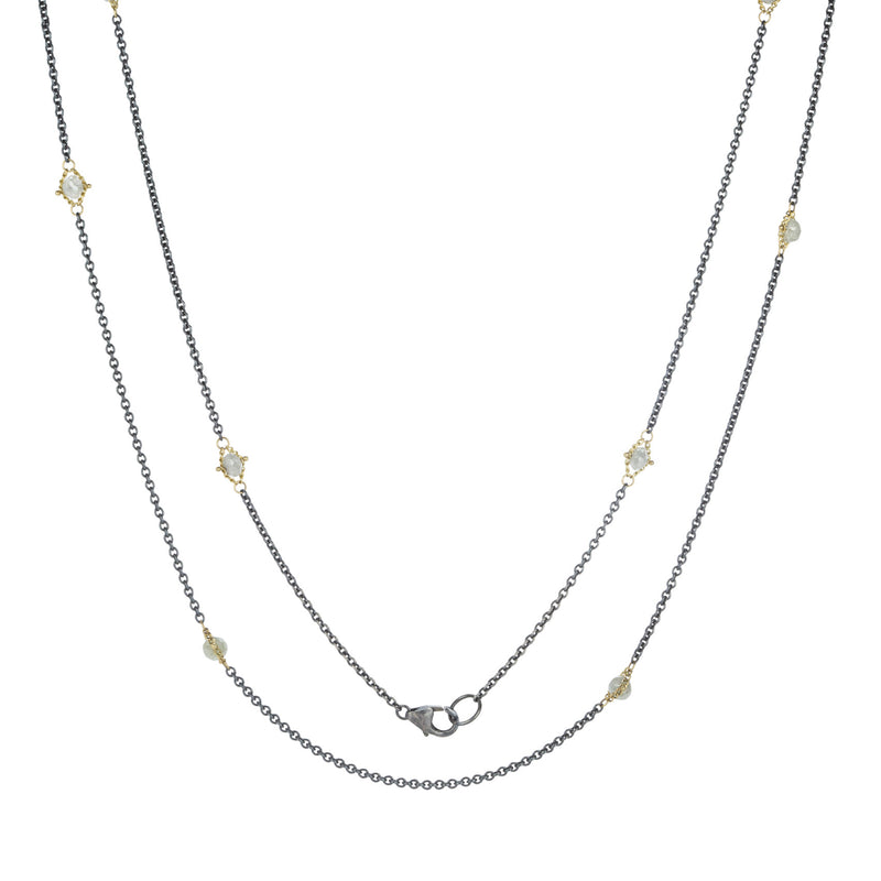 Amali Silver Diamond Textile Station Necklace | Quadrum Gallery