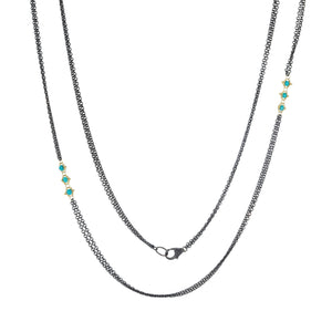 Amali Triple Turquoise Textile Station Necklace | Quadrum Gallery