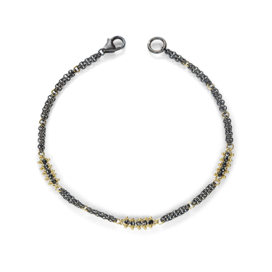 Amali Woven Black Diamond Station Bracelet | Quadrum Gallery