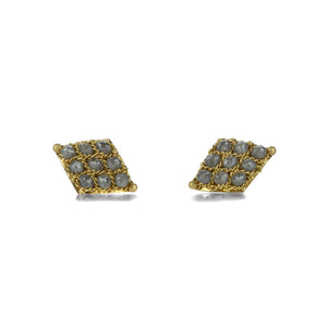 Amali 18k Gray Diamond Textile Studs | Quadrum Gallery