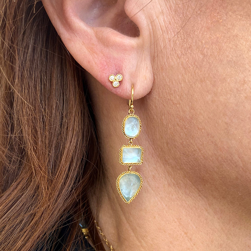 Amali Triple Aquamarine Drop Earrings | Quadrum Gallery