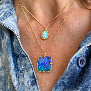 Amali 18k Square Boulder Opal Necklace | Quadrum Gallery