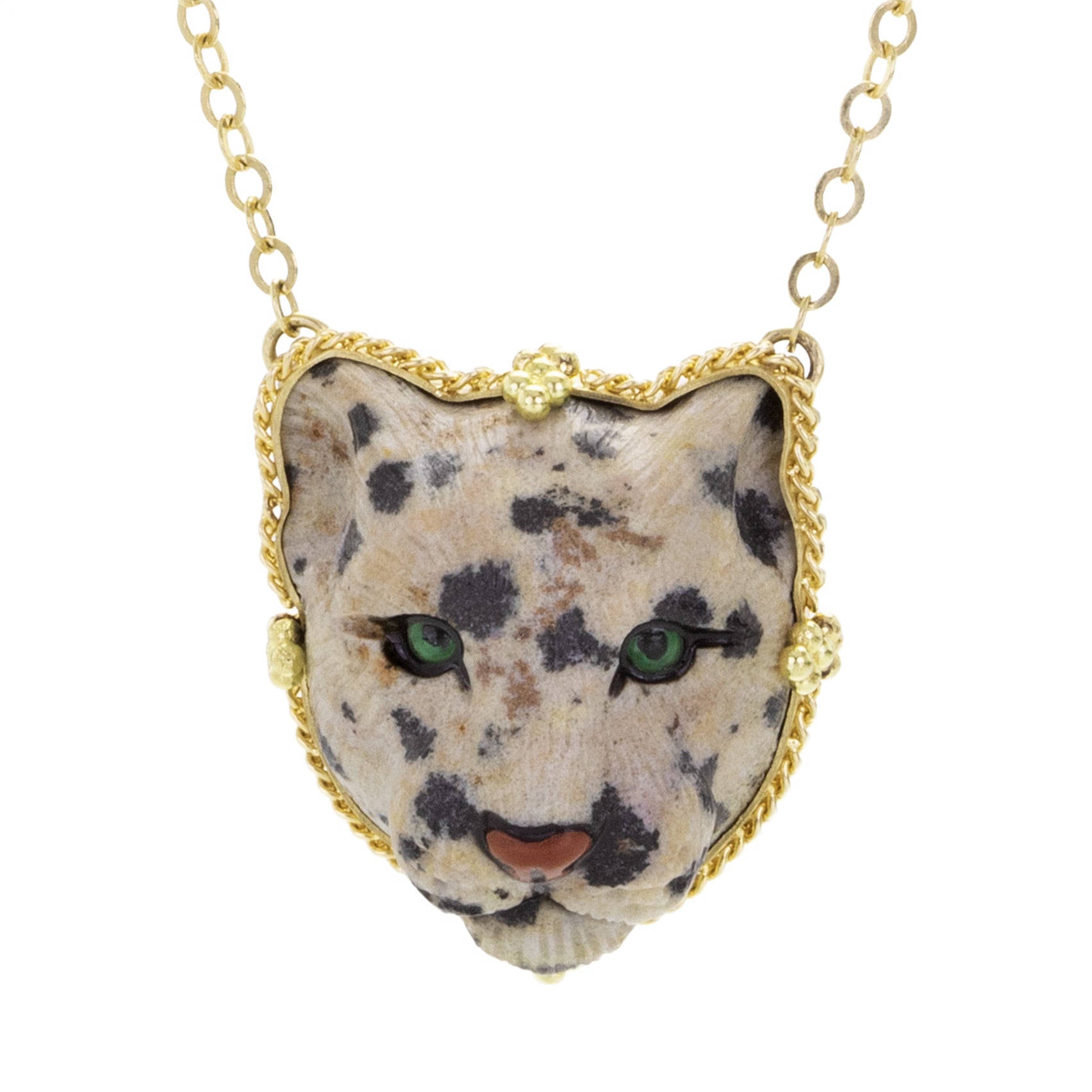 Amali Carved Leopard Jasper Necklace  | Quadrum Gallery