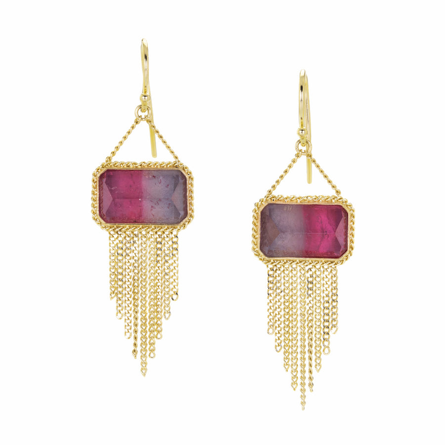 Amali Tourmaline Drop Earrings with 18k Fringe  | Quadrum Gallery