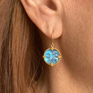 Amali Carved Moonstone Earrings | Quadrum Gallery