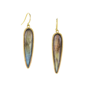 Amali Long Teardrop Labradorite Earrings | Quadrum Gallery