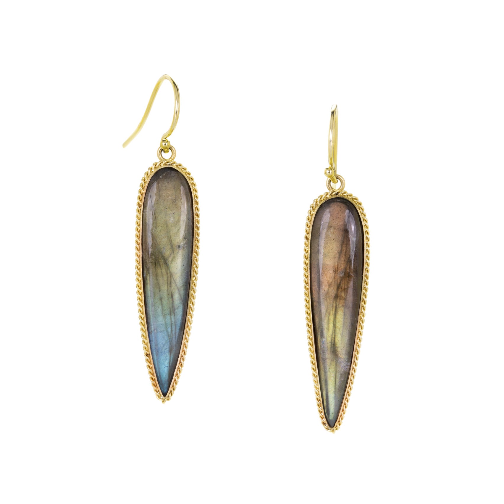 Amali Long Teardrop Labradorite Earrings | Quadrum Gallery