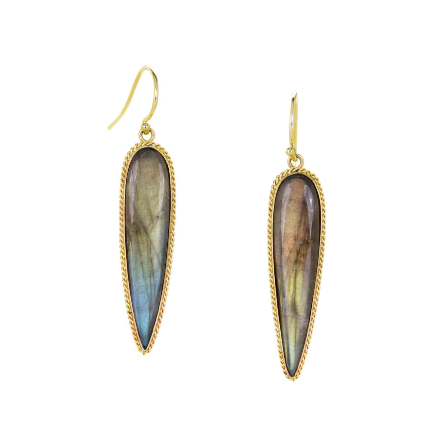 Amali Long Teardrop Labradorite Earrings | Quadrum Gallery