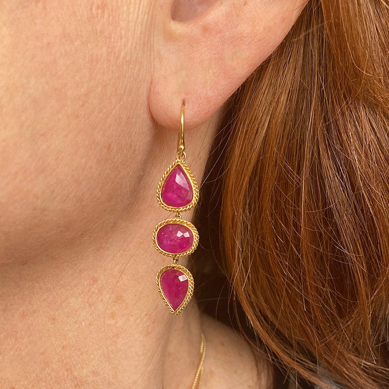 Amali Mozambique Ruby Drop Earrings | Quadrum Gallery