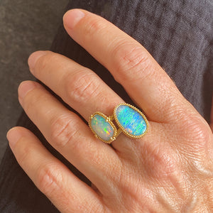 Amali 18k Elongated Cushion Shaped Ethiopian Opal Ring | Quadrum Gallery