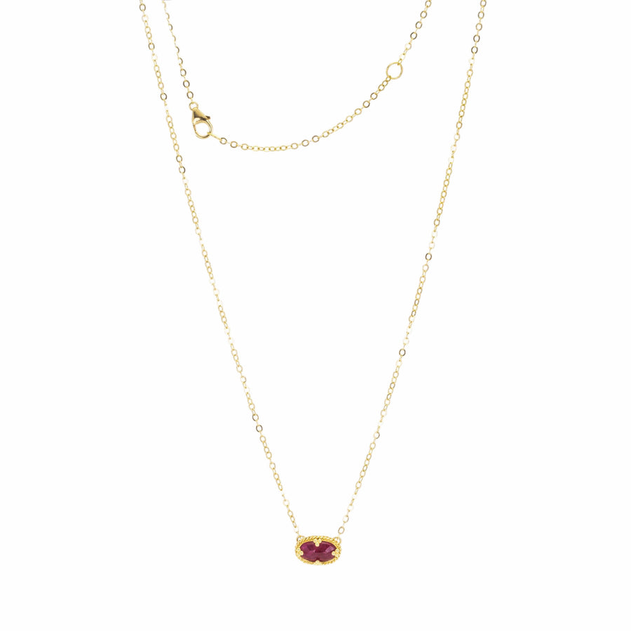 Amali Faceted Oval Ruby Pendant Necklace | Quadrum Gallery