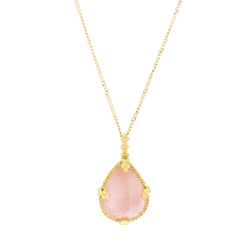 Amali 18k Teardrop Morganite Pendant Necklace | Quadrum Gallery