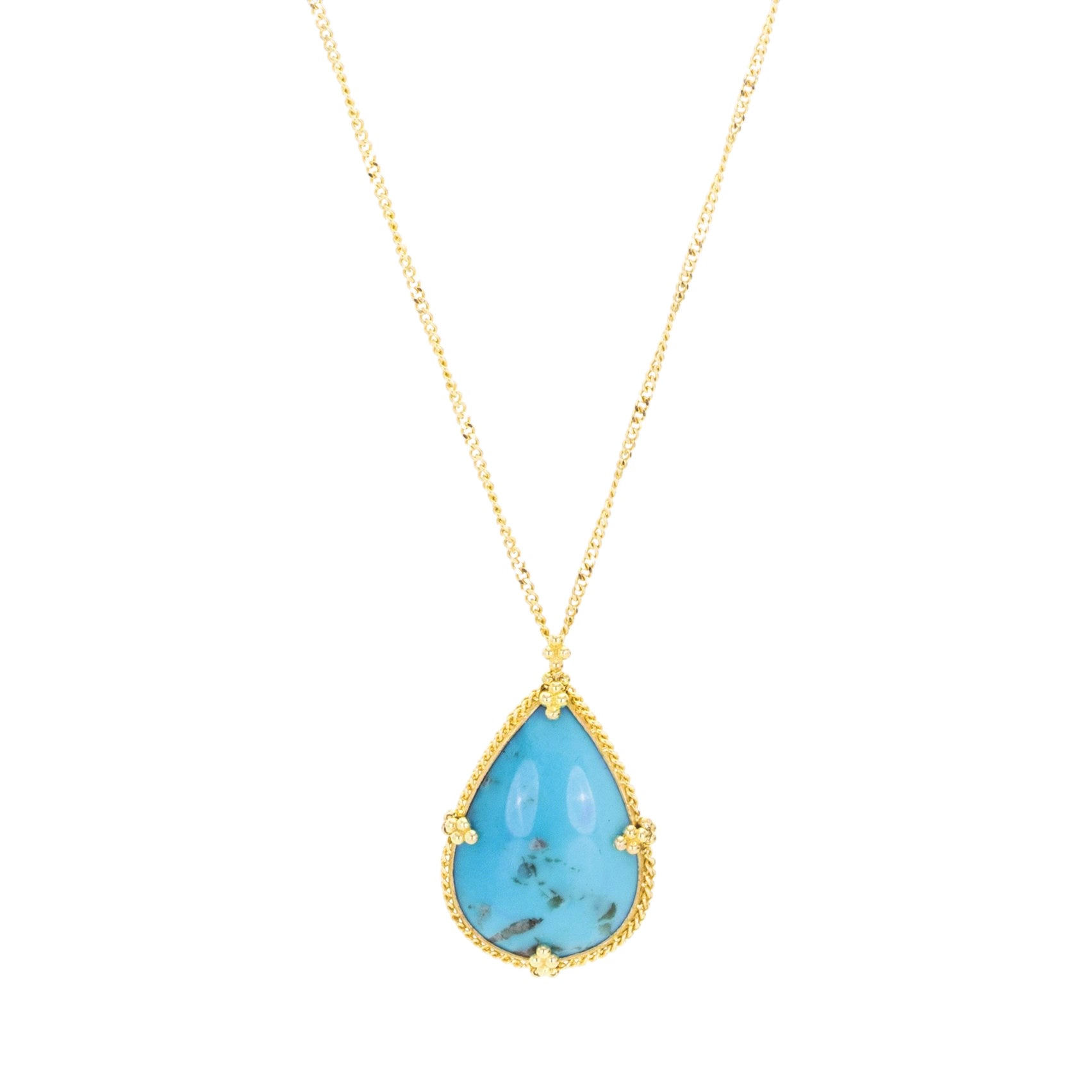 Amali 18k Teardrop Turquoise Pendant Necklace | Quadrum Gallery
