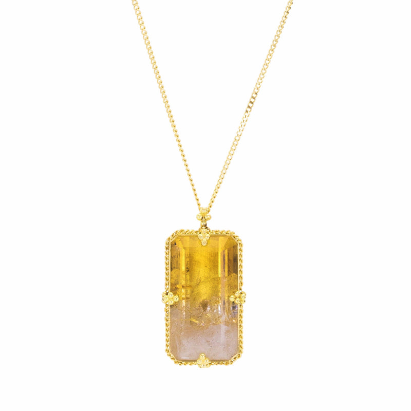 Amali 18k Rectangular Citrine Pendant Necklace | Quadrum Gallery
