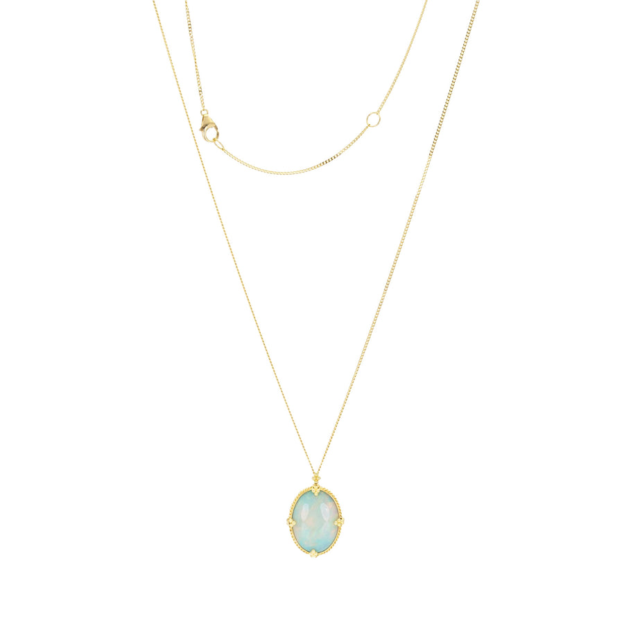 Amali 18k Oval Ethiopian Opal Pendant Necklace | Quadrum Gallery