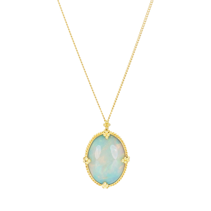 Amali 18k Oval Ethiopian Opal Pendant Necklace | Quadrum Gallery