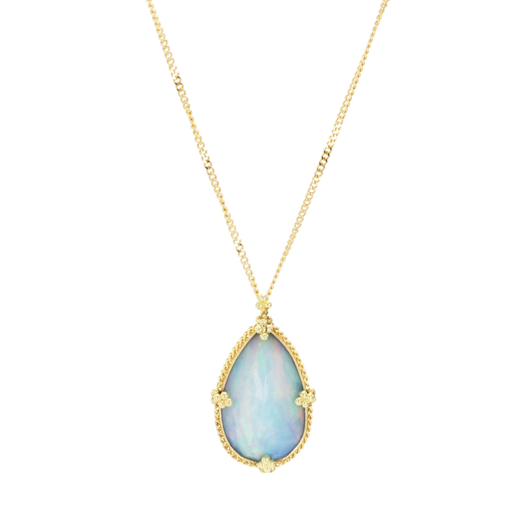 Amali 18k Teardrop Ethiopian Opal Pendant Necklace | Quadrum Gallery