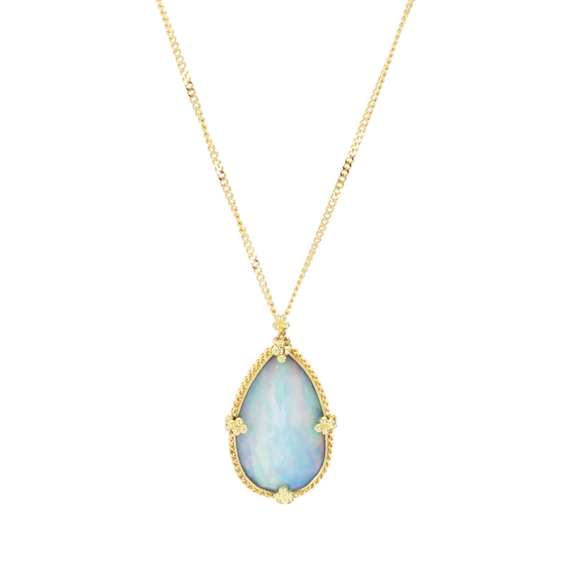 Amali 18k Teardrop Ethiopian Opal Pendant Necklace | Quadrum Gallery