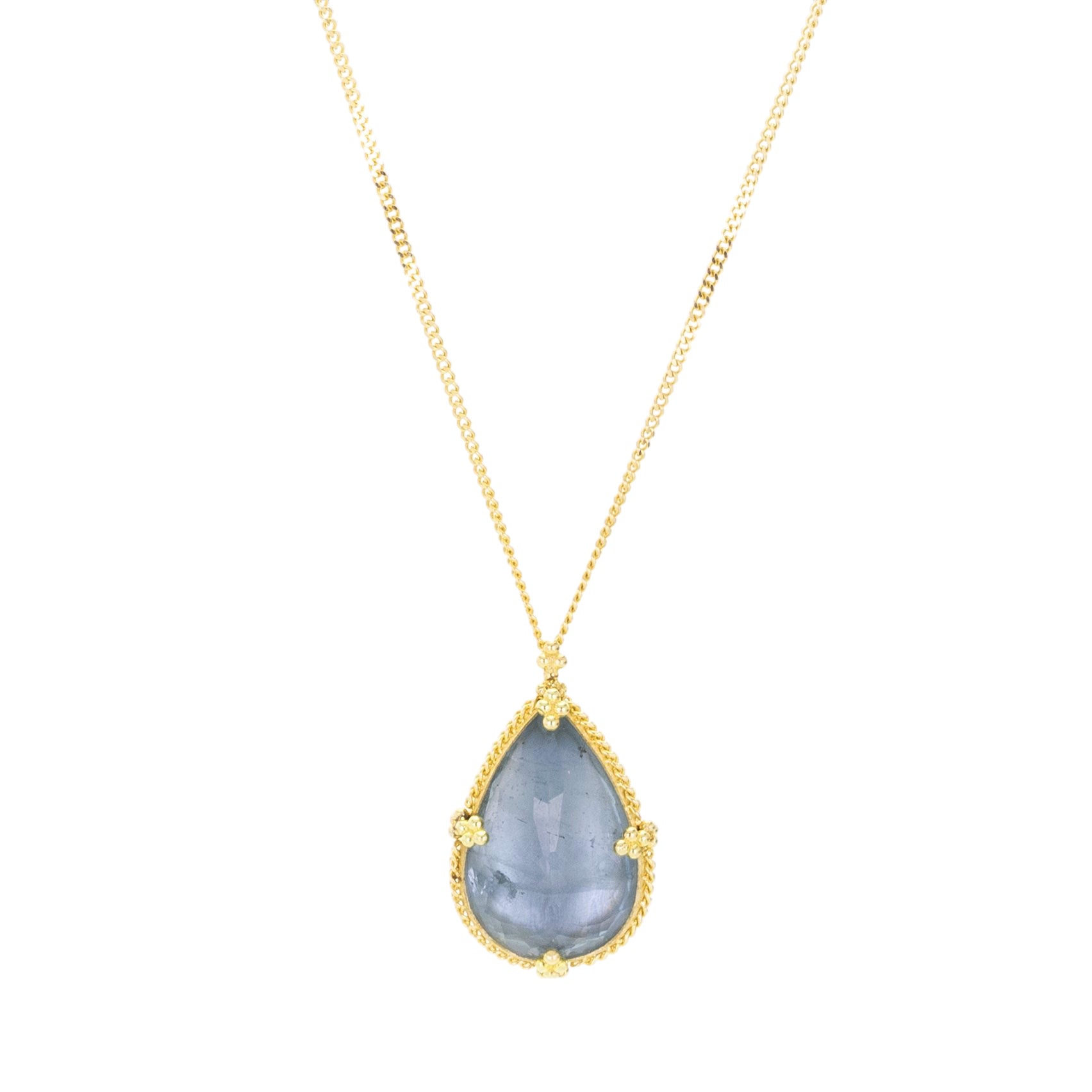 Amali 18k Teardrop Aquamarine Pendant Necklace | Quadrum Gallery