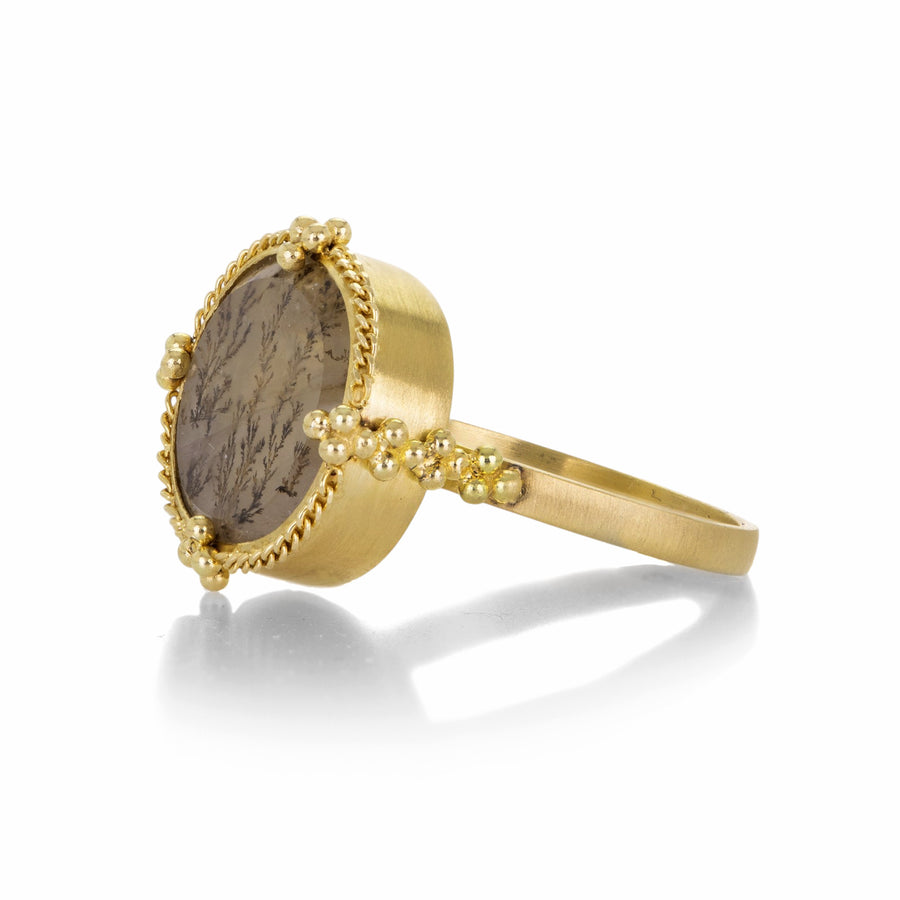 Amali 18k Yellow Gold Oval Dendritic Quartz Ring | Quadrum Gallery