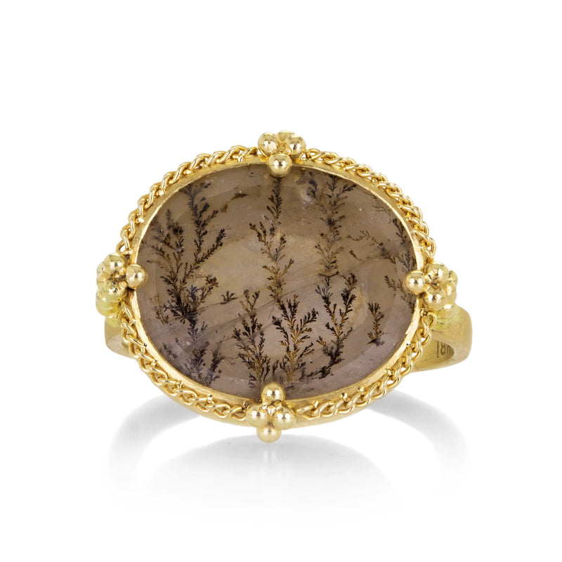 Amali 18k Yellow Gold Oval Dendritic Quartz Ring | Quadrum Gallery