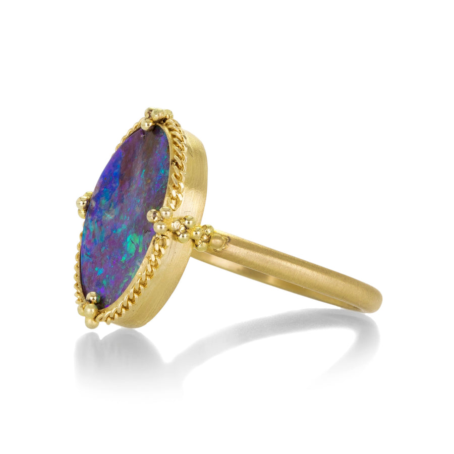 Amali 18k Yellow Gold Oval Boulder Opal Ring | Quadrum Gallery