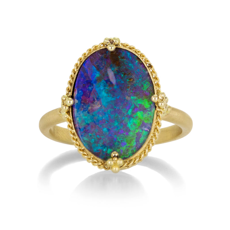 Amali 18k Yellow Gold Oval Boulder Opal Ring | Quadrum Gallery