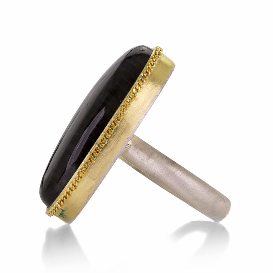 Amali Elongated Oval Labradorite Ring | Quadrum Gallery