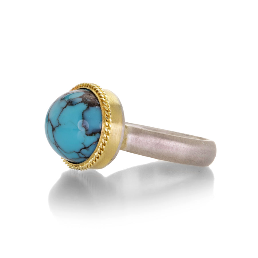 Amali Oval Mixed Metal Turquoise Ring | Quadrum Gallery