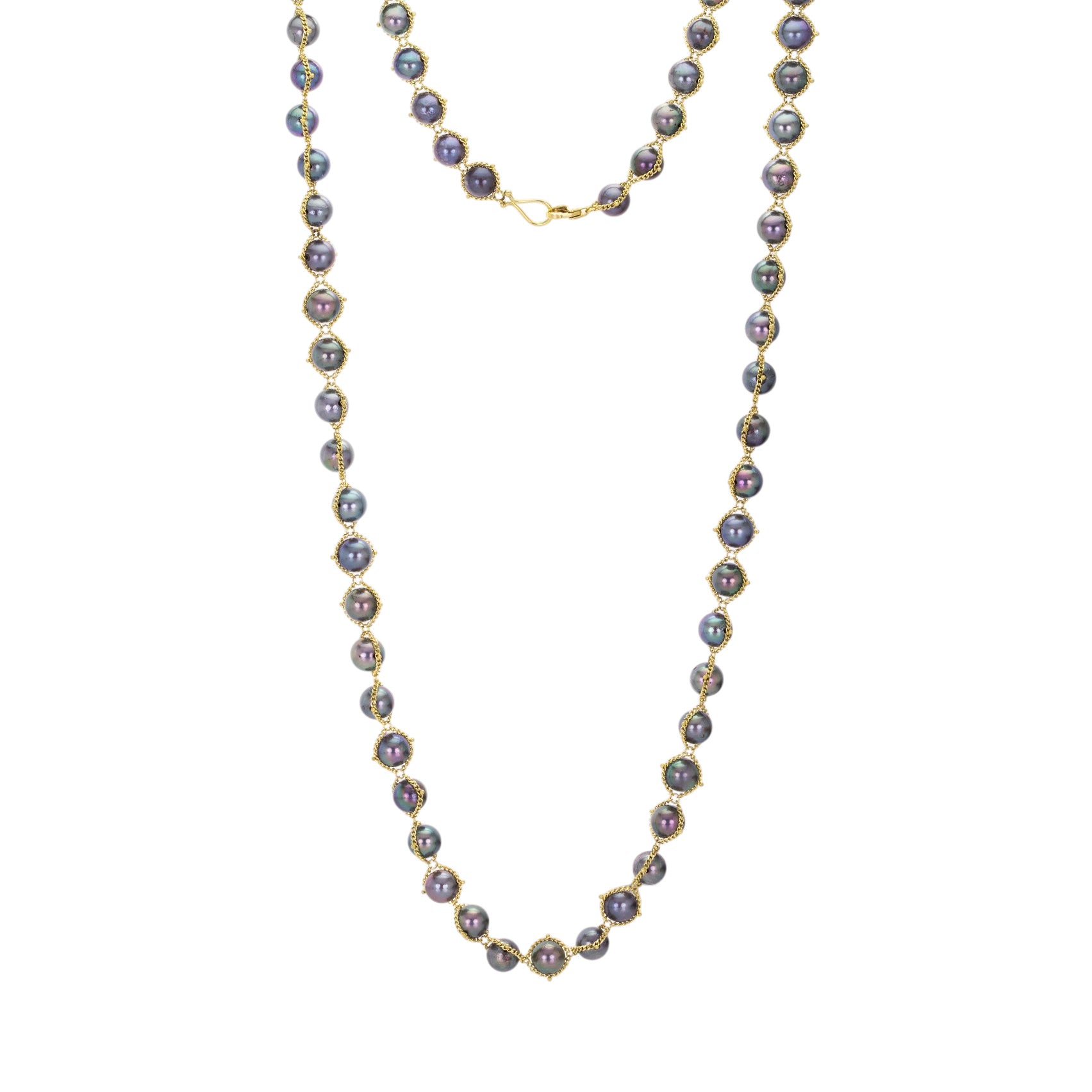 Amali Gray Akoya Pearl Textile Necklace | Quadrum Gallery
